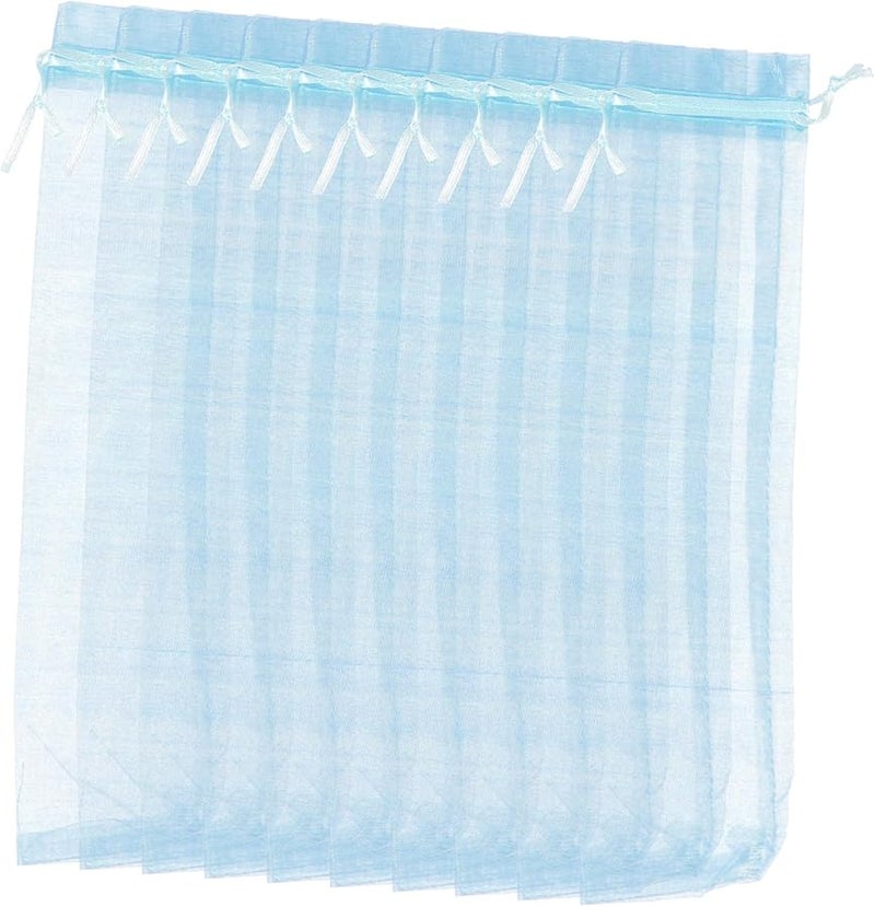 Organza Drawstring Bags 20Pcs For Wedding Party Fan Storage Lightweight Sheer White - Image 1